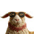 Festive Sunglasses Sheep Vinyl Car Decal Sticker – Waterproof & UV-Resistant 8"