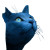 Blue Cat V4 Vinyl Car Decal Sticker – Waterproof & UV-Resistant 8"