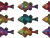 Multicolored Fish Pattern Vinyl Car Decal Sticker – Waterproof & UV-Resistant 8"