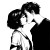 Romantic Couple Kiss V2 Vinyl Car Decal Sticker – Waterproof & UV-Resistant 8"