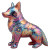 Iridescent Talavera Wolf Vinyl Car Decal Sticker – Waterproof & UV-Resistant 8"