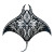 Cool Manta Ray Vinyl Car Decal Sticker – Waterproof & UV-Resistant 8"