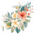 Flowers Circle Vinyl Car Decal Sticker – Waterproof & UV-Resistant 8"