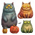 Chubby Halloween Cats V3 Vinyl Car Decal Sticker – Waterproof & UV-Resistant 8"