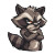 Angry Raccoon Vector Vinyl Car Decal Sticker – Waterproof & UV-Resistant 8"