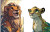 Cheetah And Lion Vinyl Car Decal Sticker – Waterproof & UV-Resistant 8"