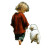 Girl With Puppy V2 Vinyl Car Decal Sticker – Waterproof & UV-Resistant 8"