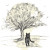 Cat Under Tree V2 Vinyl Car Decal Sticker – Waterproof & UV-Resistant 