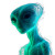 Luminous Alien V2 Vinyl Car Decal Sticker – Waterproof & UV-Resistant 
