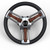 Schmitt/Ongaro Burano 14 Inch Steering Wheel | 3 Spoke Polyurethane Grip, Stainless Steel, Burl Insert