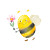 Cute Bee Character V5 Vinyl Car Decal Sticker – Waterproof & UV-Resistant 