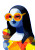 Sunglasses Mona Lisa Vinyl Car Decal Sticker – Waterproof & UV-Resistant 