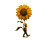 Walking Sunflower V2 Vinyl Car Decal Sticker – Waterproof & UV-Resistant 