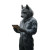 Anthropomorphic Wolf Worker Vinyl Car Decal Sticker – Waterproof & UV-Resistant 
