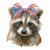 Patriotic Raccoon V13 Vinyl Car Decal Sticker – Waterproof & UV-Resistant 