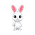 White Rabbit Character V2 Vinyl Car Decal Sticker – Waterproof & UV-Resistant 