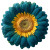 Blue Circular Flower Vinyl Car Decal Sticker – Waterproof & UV-Resistant 