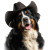 Smiling Cowboy Dog Vinyl Car Decal Sticker – Waterproof & UV-Resistant 