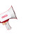 Red-White Megaphone Vinyl Car Decal Sticker – Waterproof & UV-Resistant 