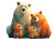Happy Bear Family Vinyl Car Decal Sticker – Waterproof & UV-Resistant 