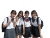 Japanese Schoolgirls Pose Vinyl Car Decal Sticker – Waterproof & UV-Resistant 