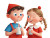 Cheerful Milk-Drinking Duo Vinyl Car Decal Sticker – Waterproof & UV-Resistant 