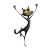 Dancing Cartoon Cat V3 Vinyl Car Decal Sticker – Waterproof & UV-Resistant 