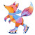 Happy Fox Cub Vinyl Car Decal Sticker – Waterproof & UV-Resistant 