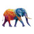 Colorful 2D Elephant Vinyl Car Decal Sticker – Waterproof & UV-Resistant 