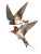Barn Swallows Flying V2 Vinyl Car Decal Sticker – Waterproof & UV-Resistant 