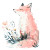 Pink Watercolor Fox V3 Vinyl Car Decal Sticker – Waterproof & UV-Resistant 