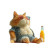 Sunbathing Cat Vinyl Car Decal Sticker – Waterproof & UV-Resistant 