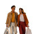 Smiling Couple Outdoors Vinyl Car Decal Sticker – Waterproof & UV-Resistant 