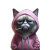 Grumpy Hoodie Cat V2 Vinyl Car Decal Sticker – Waterproof & UV-Resistant 
