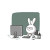 Angry Bunny Gamer Vinyl Car Decal Sticker – Waterproof & UV-Resistant 