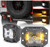 Race Sport Lighting HD Series LED Driving/ Fog Light | 40W 12V-24V | Combo Beam 3500LM | Amber Strobe | Aluminum Flush Mount
