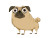 Fluffy Fawn Pug Vinyl Car Decal Sticker – Waterproof & UV-Resistant 