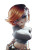 Amused Orange-Haired Woman Vinyl Car Decal Sticker – Waterproof & UV-Resistant 