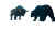 Golden Bull Vs Shadow Bear Vinyl Car Decal Sticker – Waterproof & UV-Resistant 
