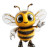 Cartoon Bee Mascot Vinyl Car Decal Sticker – Waterproof & UV-Resistant 