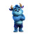 Fluffy Blue Monster V3 Vinyl Car Decal Sticker – Waterproof & UV-Resistant 