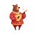 Balalaika Bear Vinyl Car Decal Sticker – Waterproof & UV-Resistant 