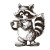 Retro Raccoon Mascot V2 Vinyl Car Decal Sticker – Waterproof & UV-Resistant 