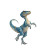 Playful Blue Velociraptor Vinyl Car Decal Sticker – Waterproof & UV-Resistant 