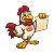 Chicken Mascot Logo Vinyl Car Decal Sticker – Waterproof & UV-Resistant 