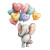 Chubby Elephant Balloons Vinyl Car Decal Sticker – Waterproof & UV-Resistant 