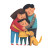 Family Hug With Dog Vinyl Car Decal Sticker – Waterproof & UV-Resistant 