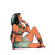 Arabian Brunette Lounges Vinyl Car Decal Sticker – Waterproof & UV-Resistant 