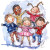 Dancing Children Circle Vinyl Car Decal Sticker – Waterproof & UV-Resistant 