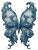 Blue Baroque Butterfly Vinyl Car Decal Sticker – Waterproof & UV-Resistant 